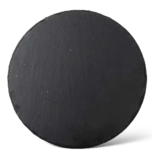 De 3 Plato Llano Pizarra Redondo 20cm Color Gris Oscuro Lisa