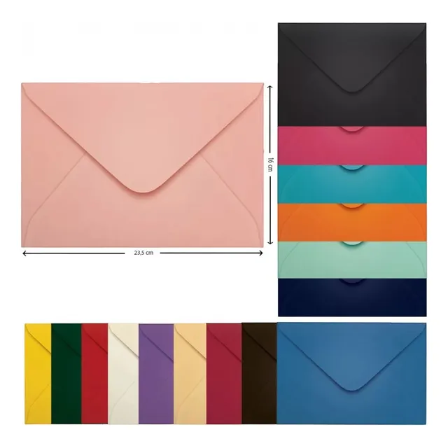 Envelope Convite Casamento Aniversário Colorido 16x23cm 50un