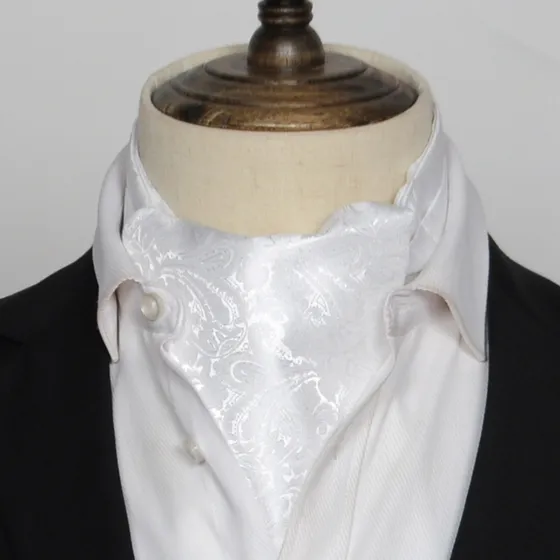 Bufanda Ascot Azul Con Estampado Geométrico Para Hombre