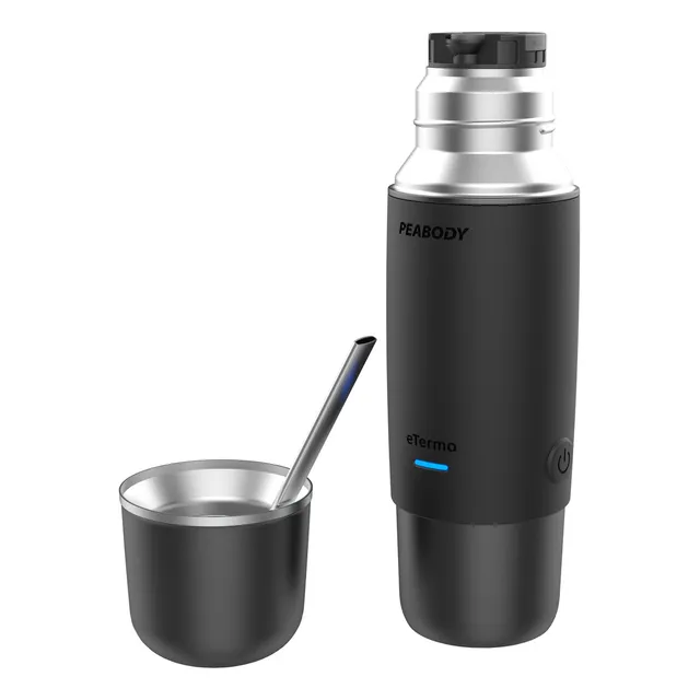 Termo Eléctrico Peabody Pe-etl500n Para Auto 500ml De Acero Inoxidable Negro