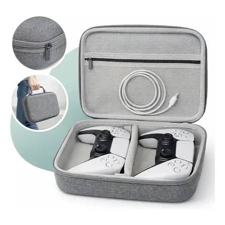 Estojo Case Maleta Organizador Para Controle Ps5 Anti Poeira Cinza Marca Homeroarte Playstation