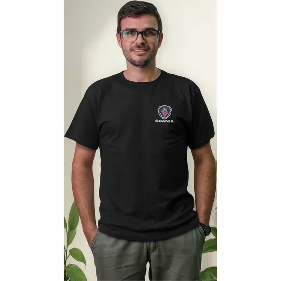 Camiseta T-shirt Remera Masculina Moda Bordada Logo Scania