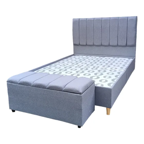 Base Cama Con 2 Cajones, Espaldar Y Puf Queen 160x190