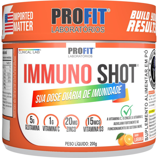 Immuno Shot ( Vit C + Vit D + Glutamina + Zinco) Profit Labs Sabor Laranja Immuno Shot ( Vit C + Vit D + Glutamina + Zinco) Profit Labs Sabor Laranja