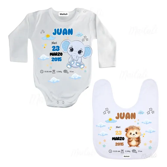 Body + Babero Personalizado Bebé Día Padre Madre Abuelo