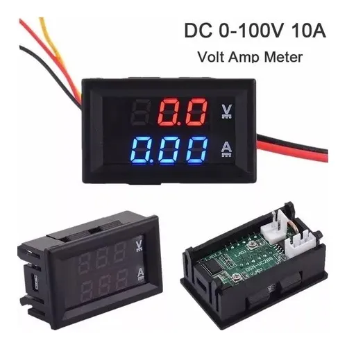 Voltimetro Amperimetro Digital Dc 0-100v 10 Amp Panel