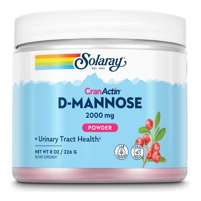 D-manosa 2000 Mg Cranactin En Polvo Solaray 226 G