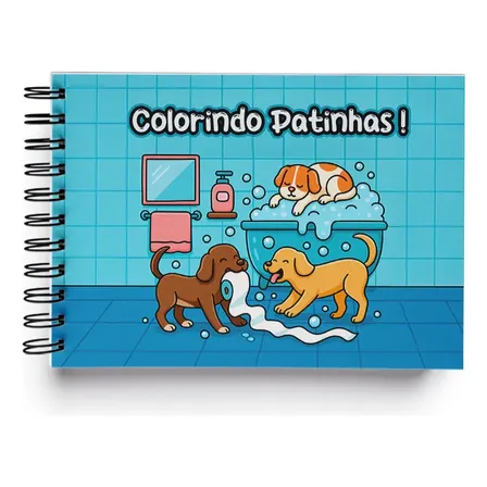 Livro De Colorir Cachorros  Colorindo Patinhas  Folha 120 G