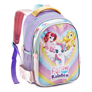 Mochila Infantil Unicornio Grande Costa Menina Cor Lilás Desenho Do Tecido Liso Mochila Infantil Unicornio Grande Costa Menina Cor Lilás Desenho Do Tecido Liso