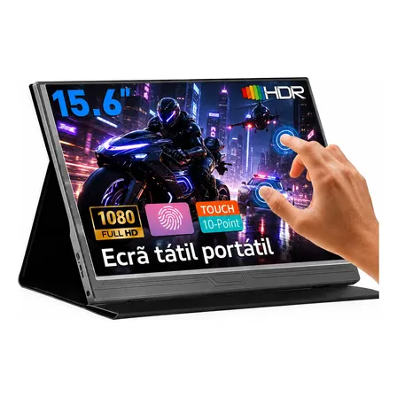 Monitor Portátil Gamer 15.6  Touch Full Hd Ips 1080p Usb-c Preto 127/220v