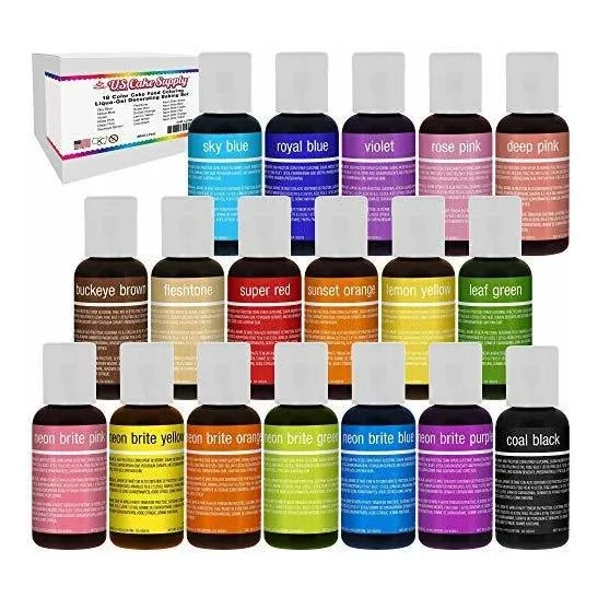18 Torta De Colores Para Colorear Liqua-gel Decorando Tp0mm