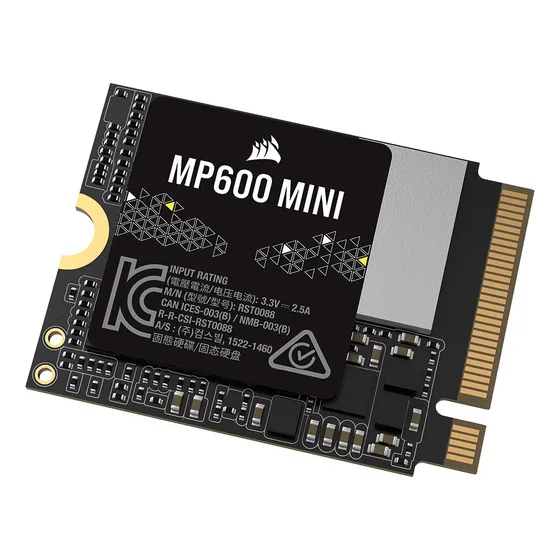 Ssd Corsair Mp600 Mini M.2 Nvme Pcie X4 Gen4 De 2 Tb M.2 2230 Leitura Sequencial De Até 7000 Mb/s Tlc Nand 3d De Alta Densidade Ideal Para Steam Deck E Microsoft Surface Preto