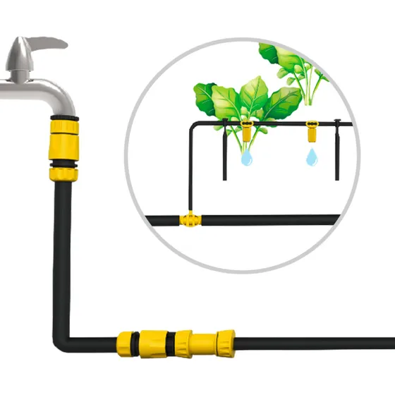 Sistema Irrigación Por Goteo Konan 61 Piezas Invernadero Jardin Huerta