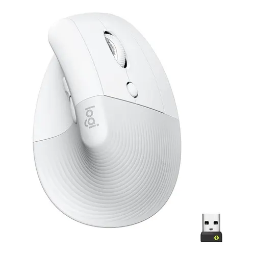 Logitech Lift Vertical, Mouse Ergonómico Avanzado, Blanco