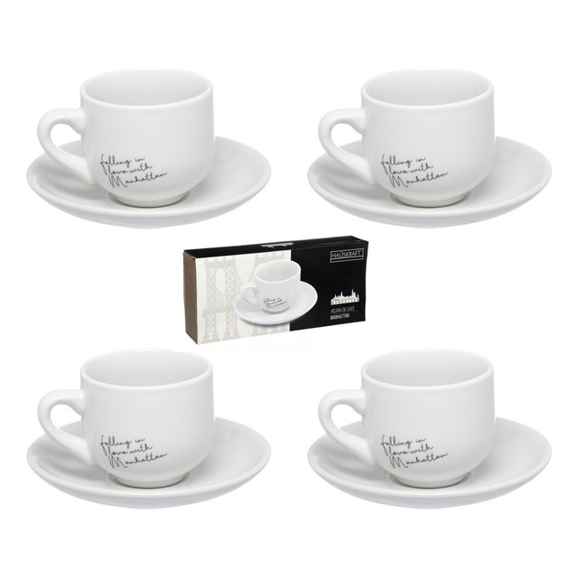 Jogo Xicaras De Porcelana Cafe 90 Ml Branco Manhattan Jogo Xicaras De Porcelana Cafe 90 Ml Branco Manhattan