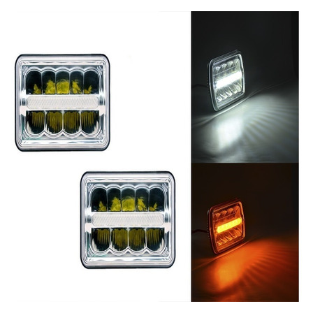 Par De Faros Led 4×6 Con Direccionales Ámbar Par De Faros Led 4×6 Con Direccionales Ámbar