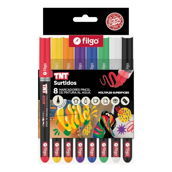 Marcadores Pintura Al Agua Punta Pincel X8 Filgo Tnt Surt