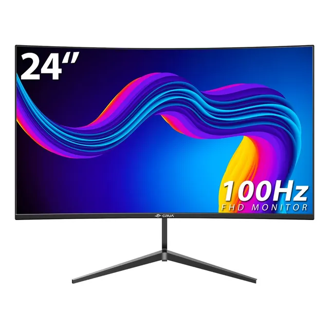 Monitor Gamer Crua con pantalla de 24" 100Hz 127V y resolución Full HD