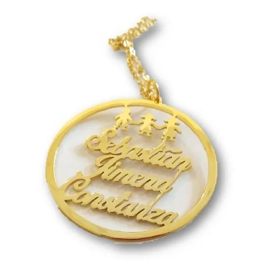 Dije Para Mama Circulo Nombres De Hijos Oro Laminado 18k