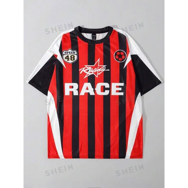 Jersey De Futbol Rojo Deportivo Oversize Aesthetic