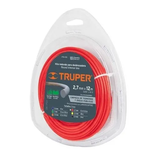 Truper Nylon Para Orilladora 2.7mm*12m Redondo