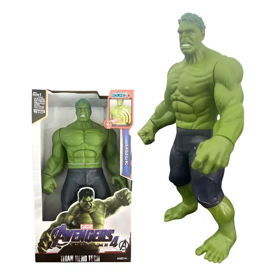 Boneco Hulk Articulado 30cm Grande Com Luz E Som  Vingadores