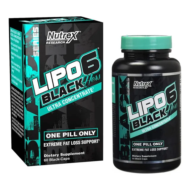 Pote lipo 6 black hers quemador de grasa acido folico mujer Nutrex Research 60 capsulas sin sabor
