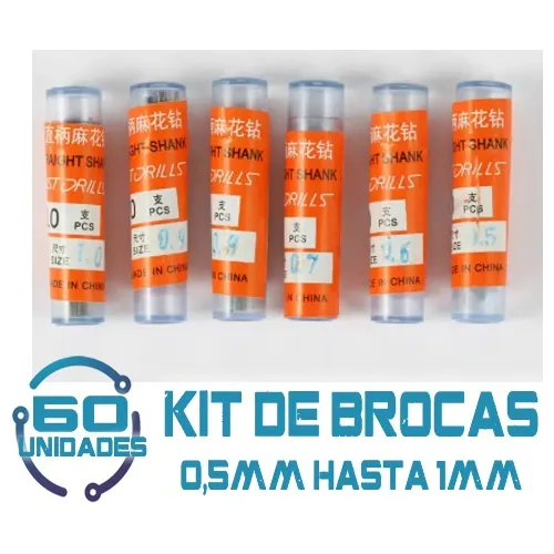 60 Unid De Brocas Para Pcb De 0,5mm - 1mm