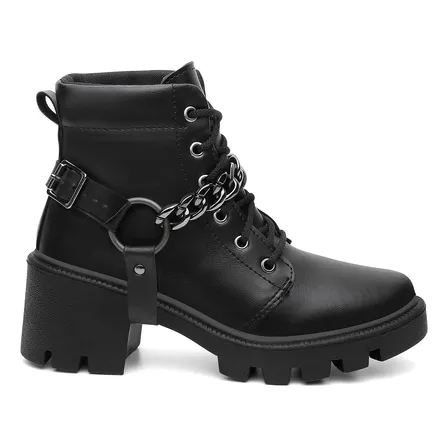 Coturno Solado Tratorado Rock Gótico + Cabresto Removível