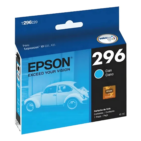 Cartucho de tinta Epson 296 color cian de 4 ml