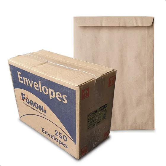 Envelope A4 Pardo Kraft Tamanho 22,9x32,4cm Caixa 250un
