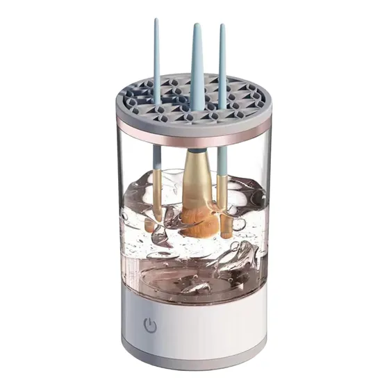 Limpiador De Brochas De Maquillaje Eléctrico Usb Practico Color Blanco