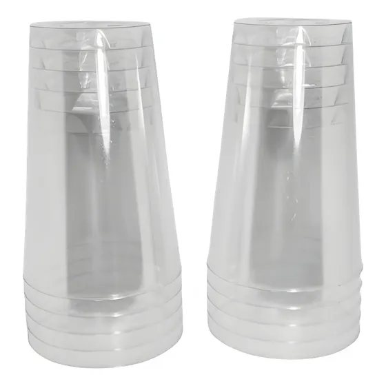 50 Copos Acrílico 200ml Lavável Descartável Cristal