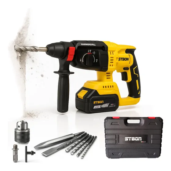Kit Martelete Profissional Brushless Sds 48v Sem Fio 2bat