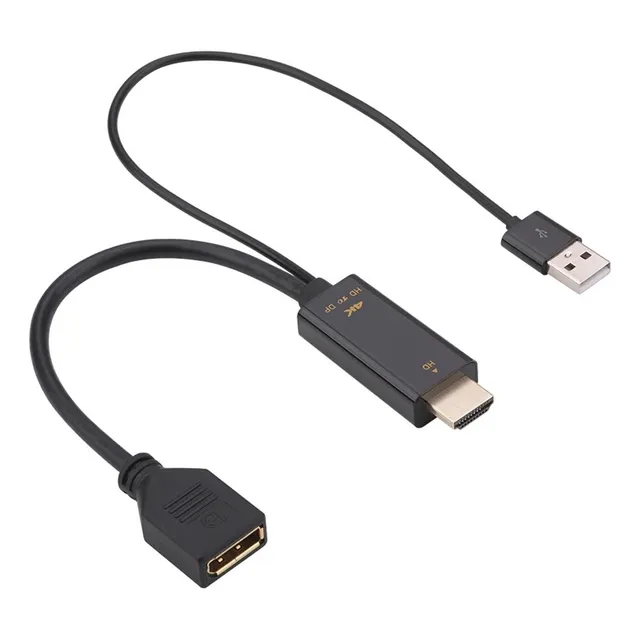 Adaptador Convertidor Hdmi A Displayport 4k Hdmi A Dp Negro