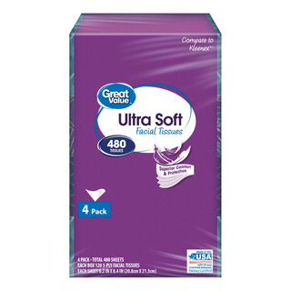 4 Pack Pañuelos Ultrasoft 120 C/u Greatvalue Similar Kleenex 4 Pack Pañuelos Ultrasoft 120 C/u Greatvalue Similar Kleenex