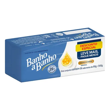 Sabão em barra Banho a Banho Sabonete de 540 g 6 u pacote x 6