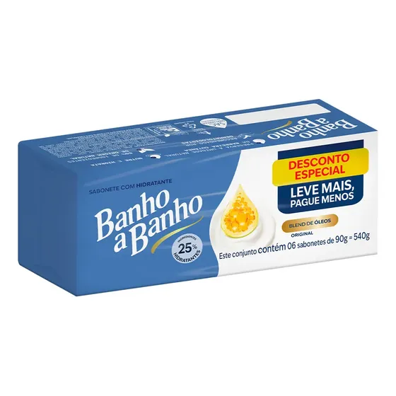 Sabão em barra Banho a Banho Sabonete de 540 g 6 u pacote x 6