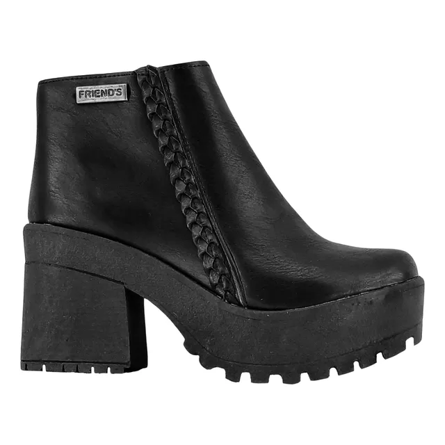 Bota Borcego Plataforma Zapato Mujer Dama Taco 910 Trenza 