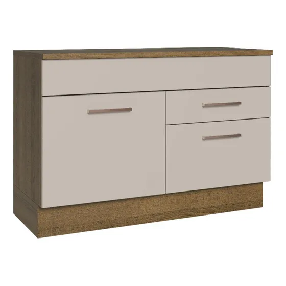 Gabinete Bajo Cocina Madesa Agata Con Encimera Color Marrón/Crema