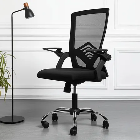 Silla de escritorio BJ Hogas ergonómica negra con tapizado de mesh y tela