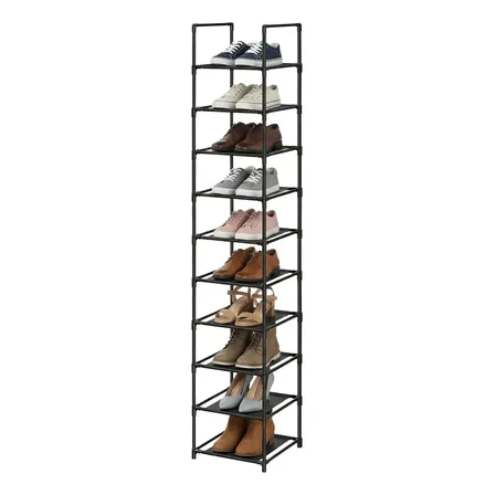 Estante Para Sapatos De 10 Níveis, Organizador De Sapatos Preto
