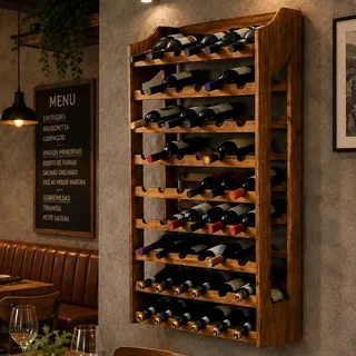 Porta Vinho Madeira Suporte Para Vinho 54 Garrafas Decoração Rústico