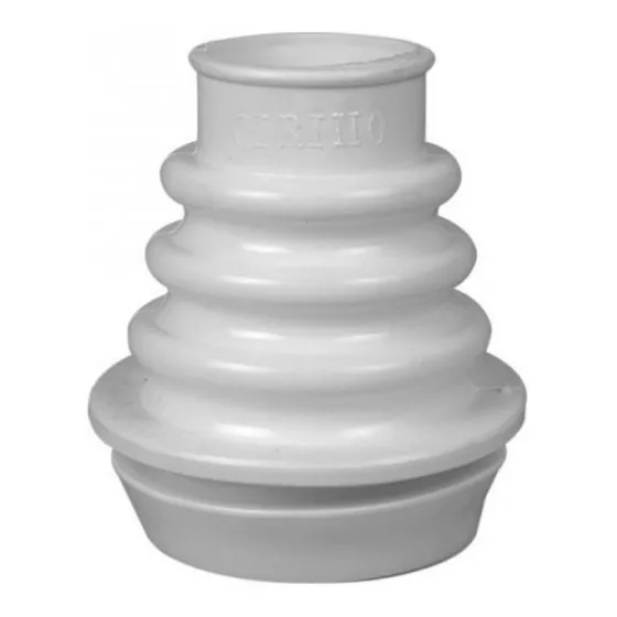 Fuelle Para Inodoro Pvc Blanco Corto Conexion Goma