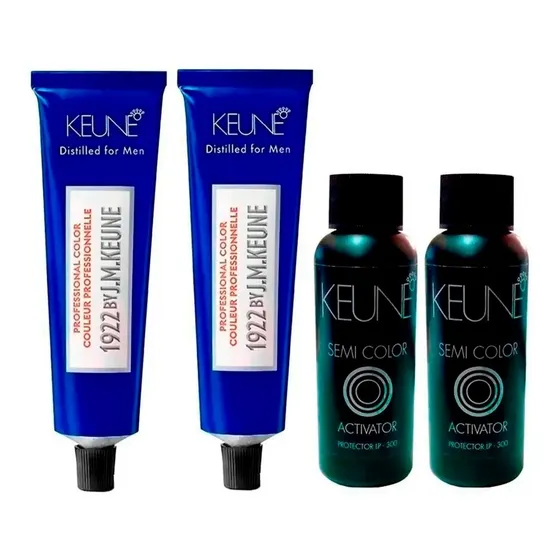 Kit 2 Tintas 1922 Color Man Keune 60ml + Semi Ativador 60ml