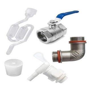 Kit Acessórios Aço Inox Para Fermentador Cônico - Bsp 3/4 Kit Acessórios Aço Inox Para Fermentador Cônico - Bsp 3/4