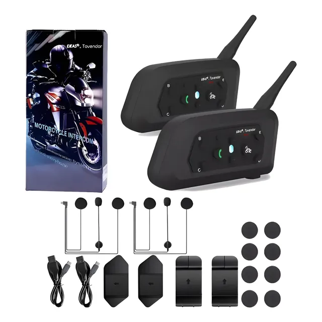 Intercomunicador V6pro Para Casco De Motocicleta, 2 Unidades