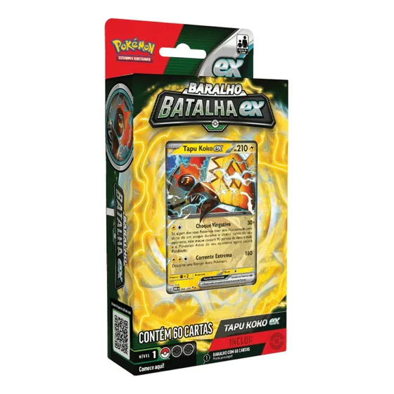 Jogo De Cartas Colecionáveis Jogo Deck Baralho Batalha Tapu Koko Copag Carta Tapu Koko ex com 60 Cartas