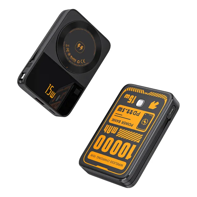 Power Bank Inalámbrico Magnético 10000mah Binli C2 Cargador Portátil Magnético Carga Rápida Pd 22.5w, Compatible Con iPhone 16/15/14/13/12 Xiaomi Samsung Google Huawei - Negro