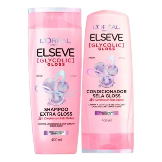 Shampoo E Condicionador Elseve Glycolic Gloss 200ml - Brilho